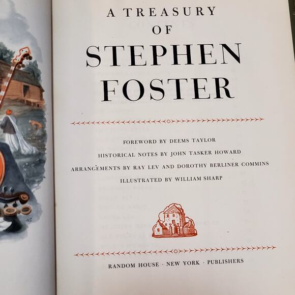 A Treasury of Stephen Foster 1946 1st Printing HC Dust Cover Vtg Song Book - Picture 10 of 16